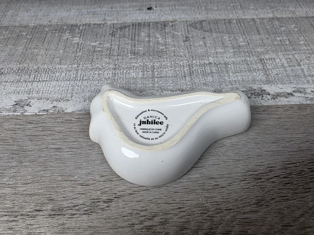 Christmas Ceramic Spoon Rest Trinket Soap Dish Fat Bird Chick 168d3